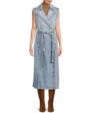 DL1961 Double-Breasted Denim Trench Coat - Blue