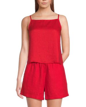 Saks Fifth Avenue 100% Linen Tank - Red