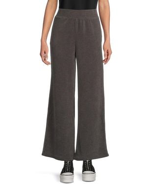 Andrew Marc Ribbed Wide-Leg Trousers - Black