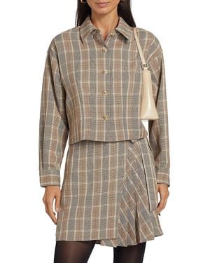 If Only Studio Plaid Stretch Jacket - Grey