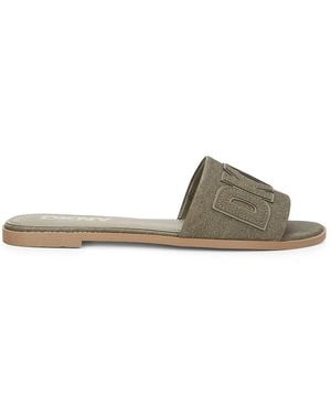 DKNY Wilow Logo Flat Sandals - Green