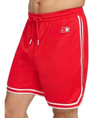 Starter Regular Fit Drawstring Mesh Shorts - Red