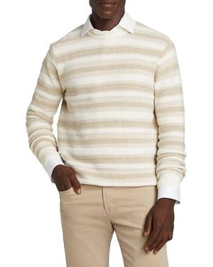 Saks Fifth Avenue Collection Raised Stripe Crewneck Sweater - Natural