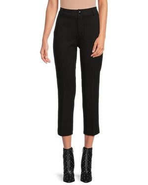 Saks Fifth Avenue Lola Flat Front Carpenter Cropped Trousers - Black