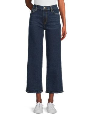 Hudson Jeans Rosalie High-Rise Wide-Leg Cropped Jeans - Blue