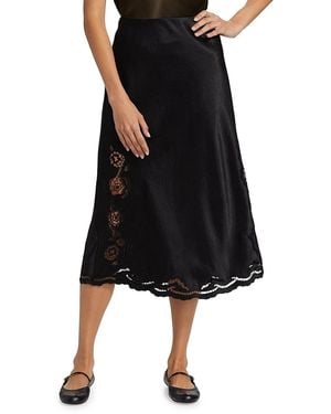 Rails Anya Lace-trim Midi Slip Skirt - Black