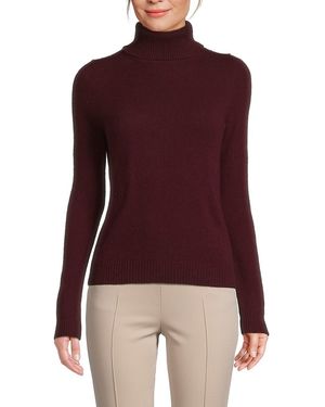 Saks Fifth Avenue 100% Cashmere Basic Long-Sleeve Turtleneck Jumper - Purple