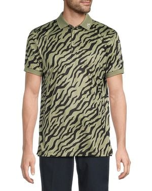J.Lindeberg J. Lindeberg Tour Tech Print Polo Shirt - Green