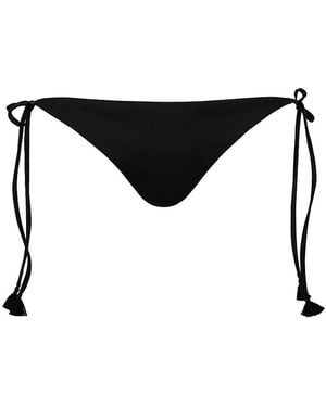 Johanna Ortiz Sullen Tassel-Detailed Cotton Bikini Bottom - Black