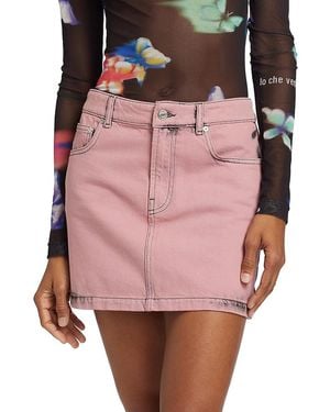 Moschino Overdyed Twill Miniskirt - Pink