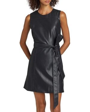Tanya Taylor Claudia Faux-Leather Minidress - Black
