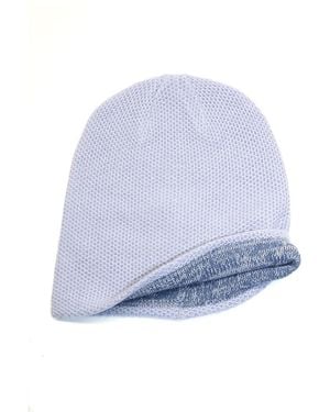 Portolano Cashmere Reversible Beanie - Blue