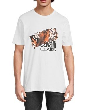 Cavalli Class by Roberto Cavalli Graphic Short-sleeve T-shirt - White