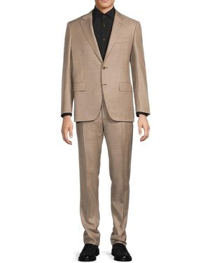 Canali Modern-Fit Solid Wool Two-Button Suit - Natural