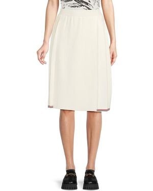 Thom Browne Solid Knee Length Skirt - Natural