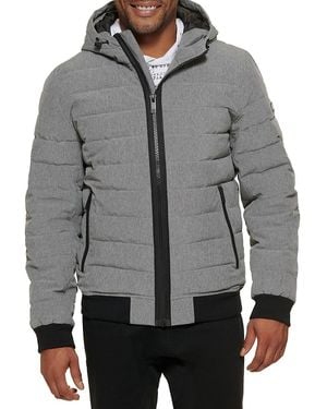 DKNY Quilted Classic Fit Puffer Jacket - Purple