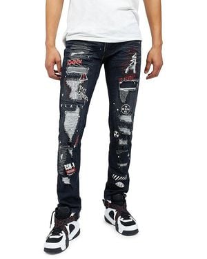 Reason Changes Graphic Distressed Jeans - Black