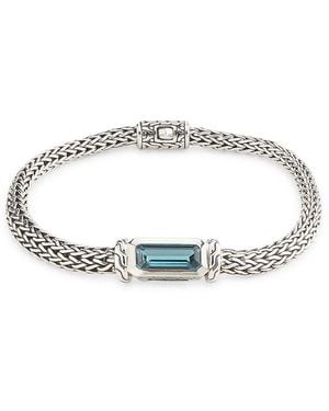 John Hardy Icon Sterling & Treated London Topaz Bracelet - Metallic