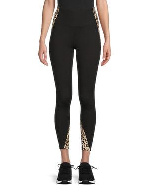 DKNY Printed High-Waist Full-Length Leggings - Black