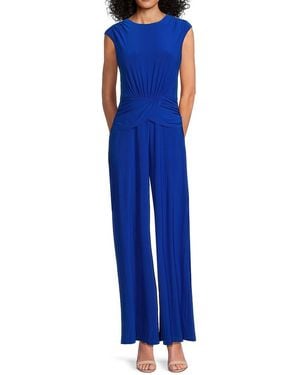 Vince Camuto Ruched Jersey Jumpsuit - Blue
