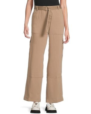 Karl Lagerfeld Belted Ankle Cargo Pants - Natural