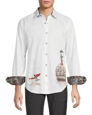 Robert Graham Cognac Graphic Cotton Shirt - White