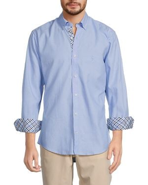 Tailorbyrd Solid Button Down Collar Shirt - Blue