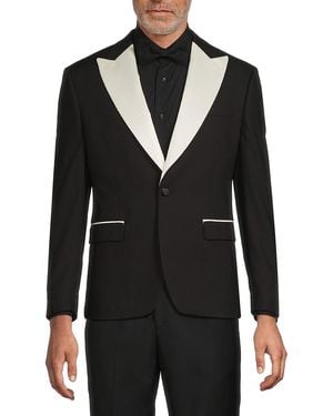 Karl Lagerfeld Contrast Lapel Blazer - Black