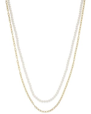 Adriana Orsini La Vie 18k Goldplated, Simulated Pearl & Cubic Zirconia Layered Necklace - White