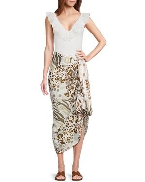 La Fiorentina Animal Print Scarf - Multicolour