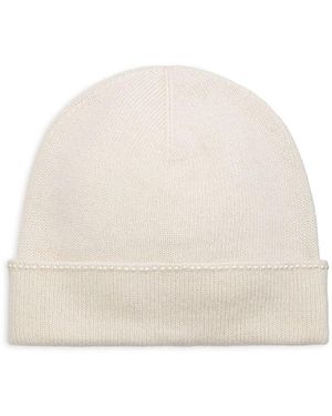 Carolyn Rowan Collection Cashmere & Imitation Pearl Beanie - Natural