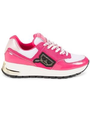 Karl Lagerfeld Mayu Colourblock Embellished Low-Top Trainers - Pink