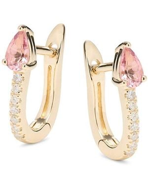 Saks Fifth Avenue 14K, Tourmaline & Diamond Huggie Earrings - Pink