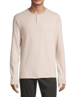 Vince Solid Long-sleeve Henley - Natural