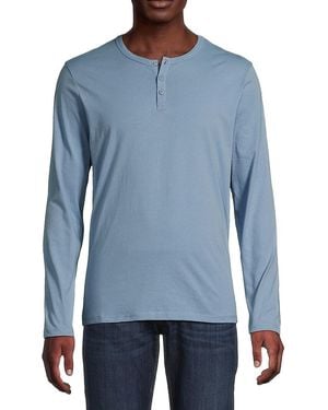 ATM Cotton Henley Shirt - Blue