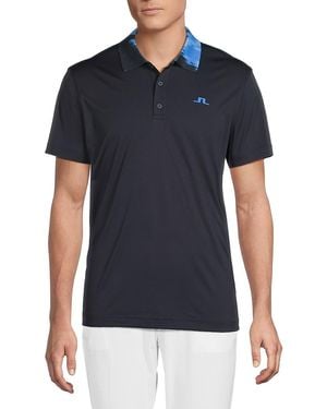 J.Lindeberg J. Lindeberg Glen Contrast-Collar Polo Shirt - Blue
