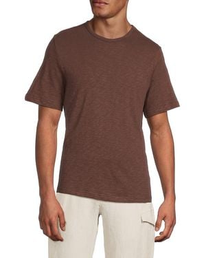 Onia Slub Textured Cotton T-Shirt - Brown