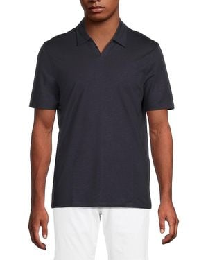 Kenneth Cole Slub-Knit Stretch Polo Shirt - Blue
