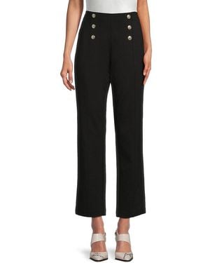 Karl Lagerfeld Crystal Button Ponte Trousers - Black