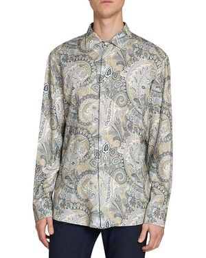 Etro Roma Chequered Paisley Shirt - Grey