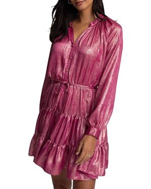 Robert Graham Sydney Metallic Tiered Minidress - Purple