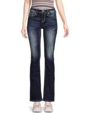 Miss Me Mid Rise Dark Wash Bootcut Jeans - Blue