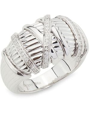 Effy ENY Sterling Silver & 0.17 Tcw Diamond Ring - White