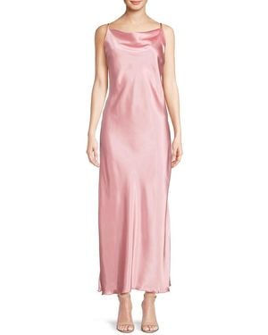 Bebe Satin Cowl-neck Maxi Dress - Pink