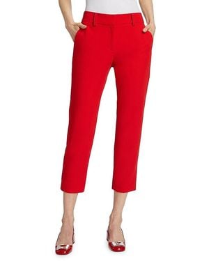 MILLY Nicola Cady Slim-Fit Trousers - Red