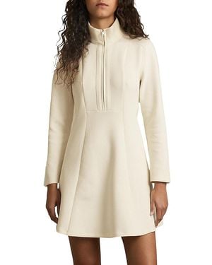 Reiss Krysta Cotton-Blend Fit-And-Flare Minidress - Natural