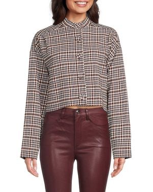 Rebecca Taylor Houndstooth Wool Blend Jacket - Red