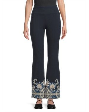 Johnny Was Paisley High-Rise Flare Leggings - Blue