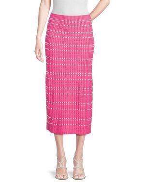 McQueen High-Waist Knit Pencil Skirt - Pink