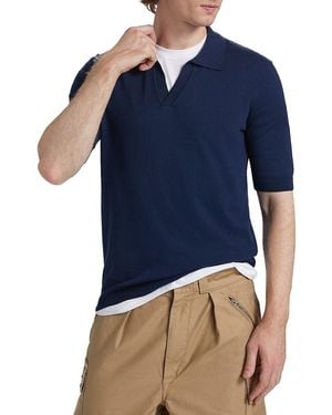Saks Fifth Avenue Collection Johnny Collar Polo - Blue